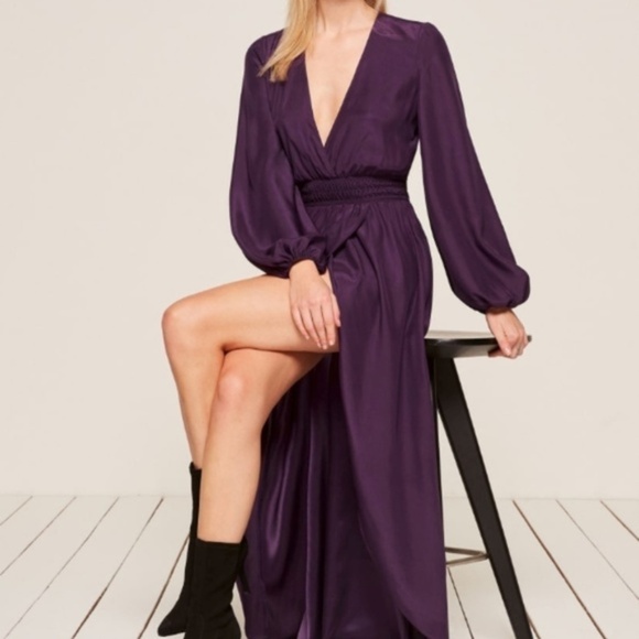 Reformation Rosalina Dress in Aubergine size M - Picture 1 of 8